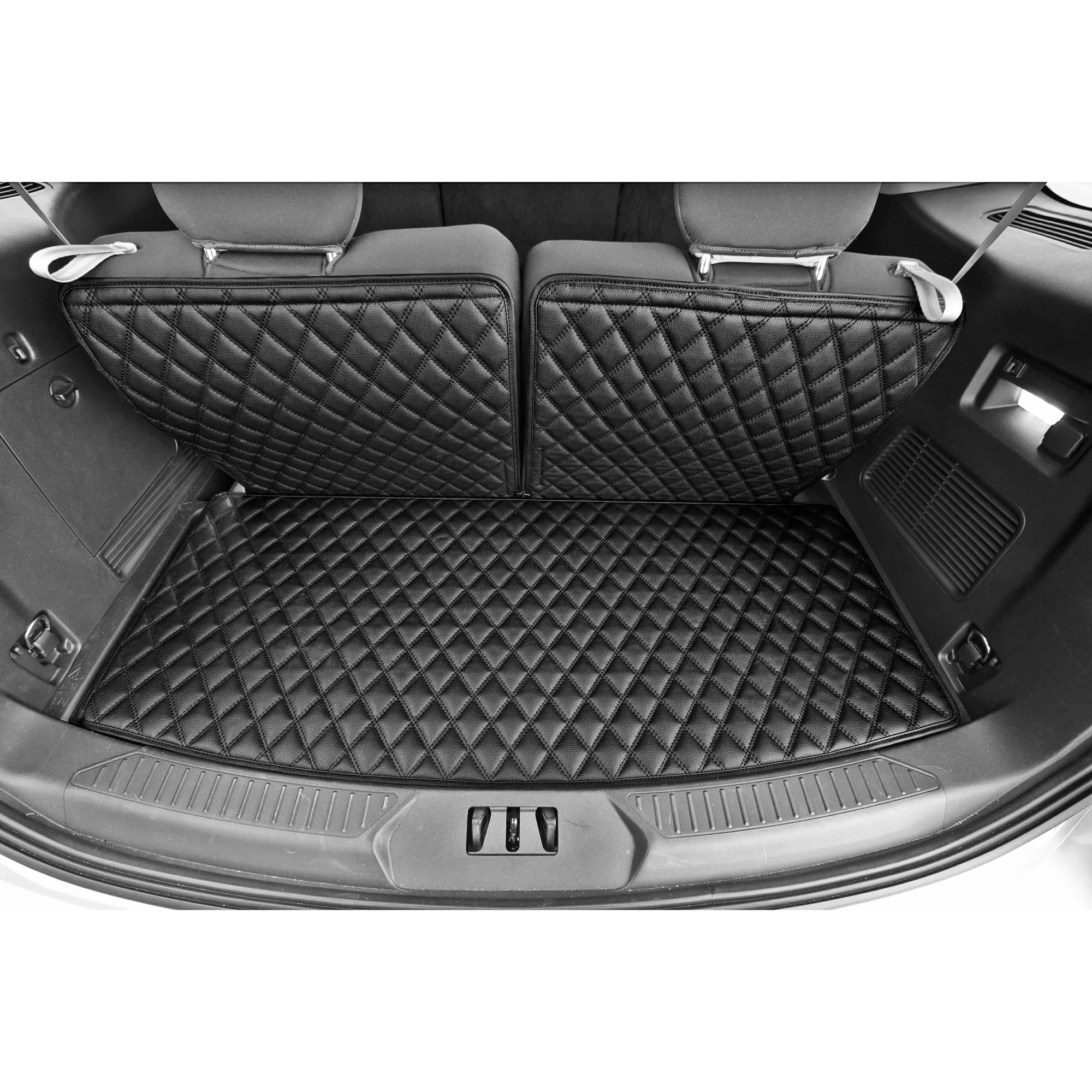 2020-2022 Ford Explorer Faux Leather Custom Fit Trunk Mats - Black