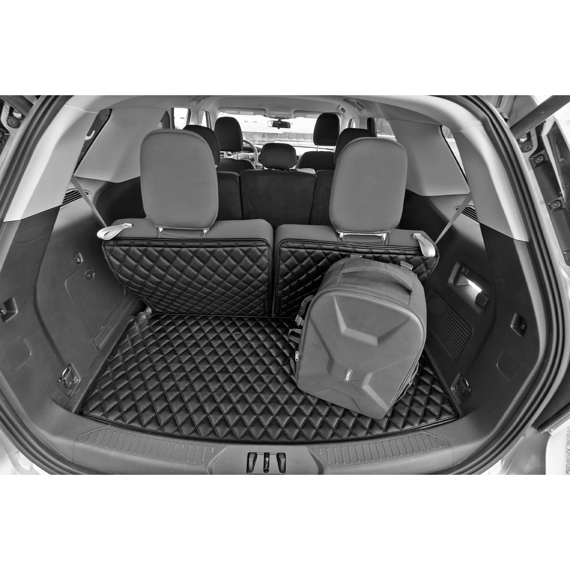 2020-2022 Ford Explorer Faux Leather Custom Fit Trunk Mats - Black