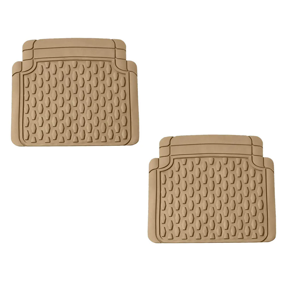 4 Piece Liners Trimmable ClimaProof Non-Slip Vinyl Floor Mats - Full Set Beige