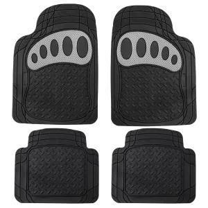 4 Piece Liners Trimmable ClimaProof Non-Slip Vinyl Floor Mats - Full Set White