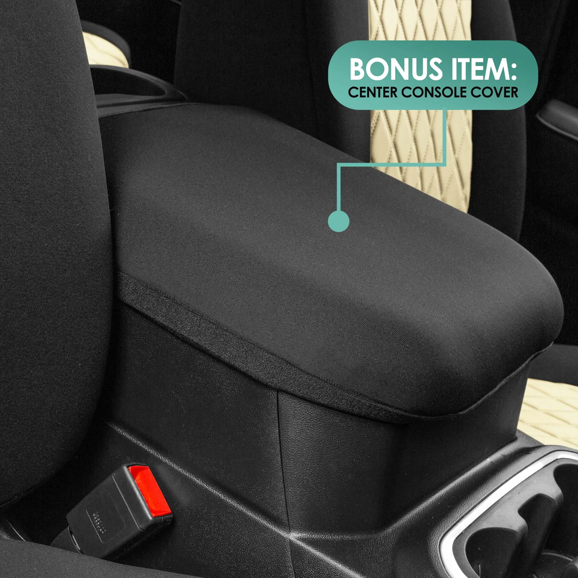 Chevrolet Silverado 1500 2500HD 3500HD RST | LTZ | HIGH COUNTRY  2019-2023 -  Front Set Seat Covers - Beige Ultraflex Neoprene