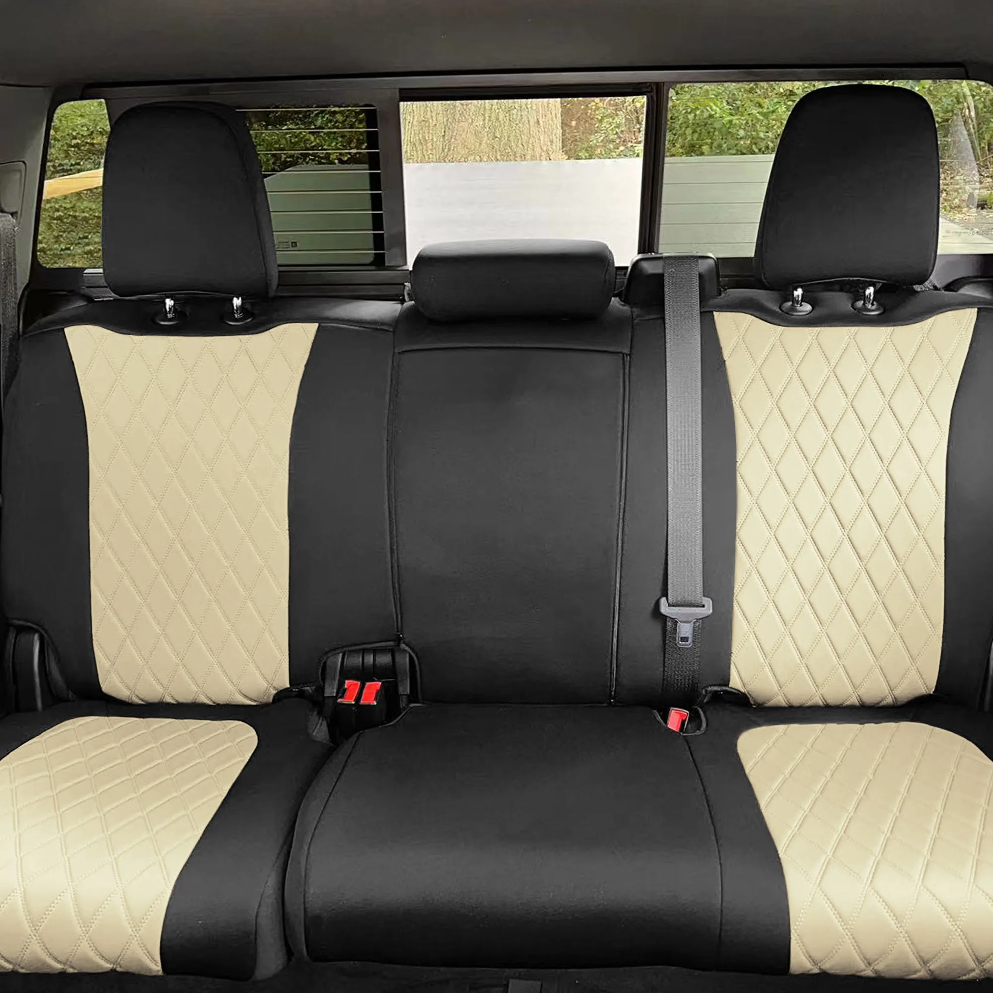 Chevrolet Silverado 1500 2500HD 3500HD RST | LTZ | HIGH COUNTRY  2019-2023 -  Rear Set Seat Covers - Beige Ultraflex Neoprene