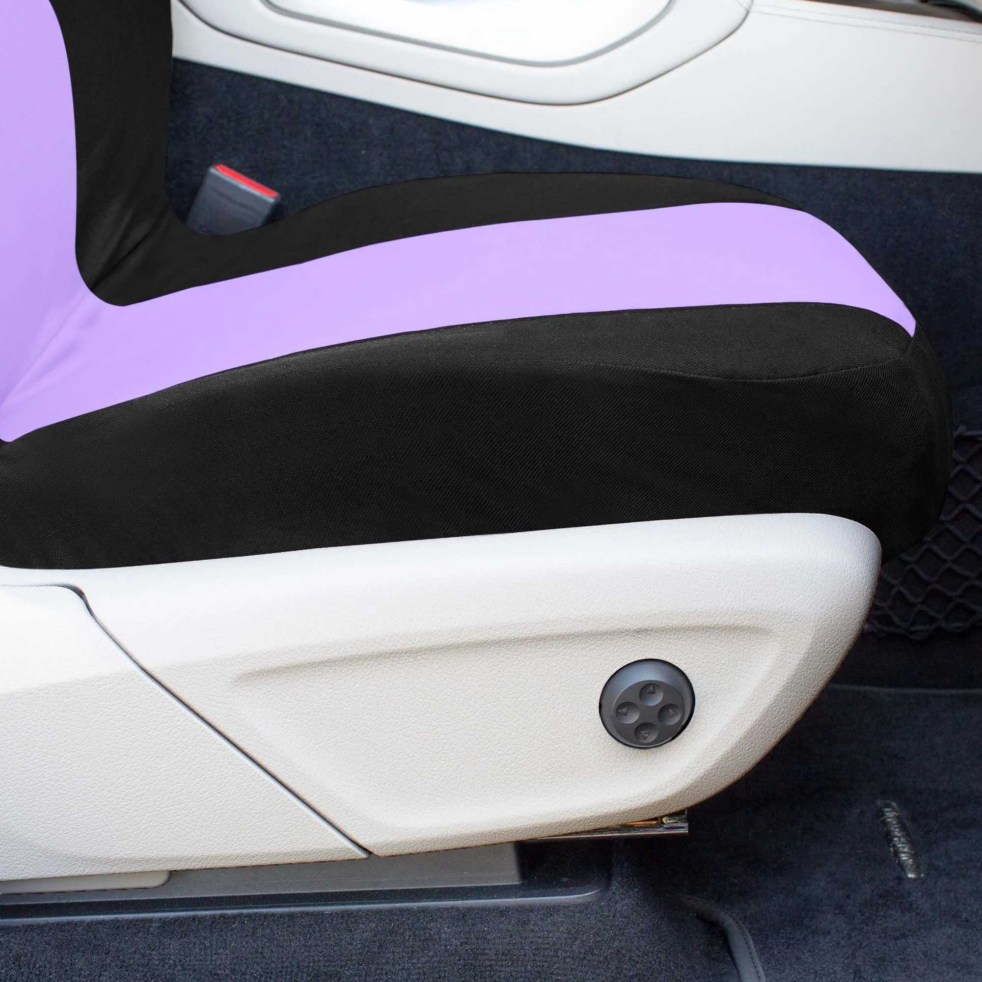 Chevron Flat Cloth Car Seat Covers Full Set - Purple