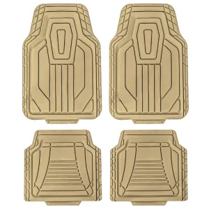 Classic Symmetrical Car Floor Mats - Full Set Beige