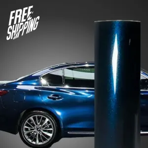 Color Shift Glitter Black Blue Vinyl Wrap