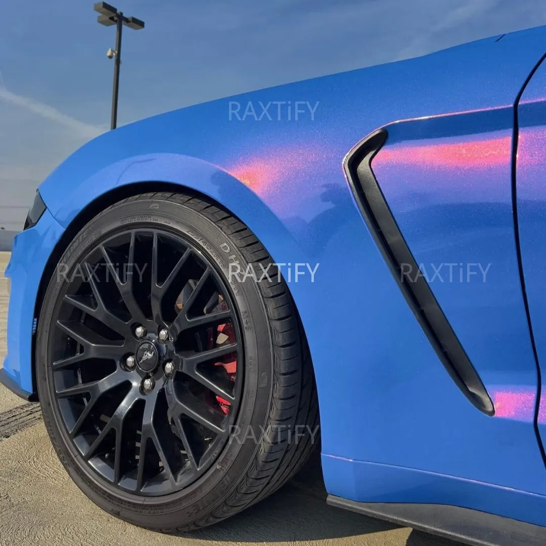 Color Shift Glitter Blue Red Vinyl Wrap