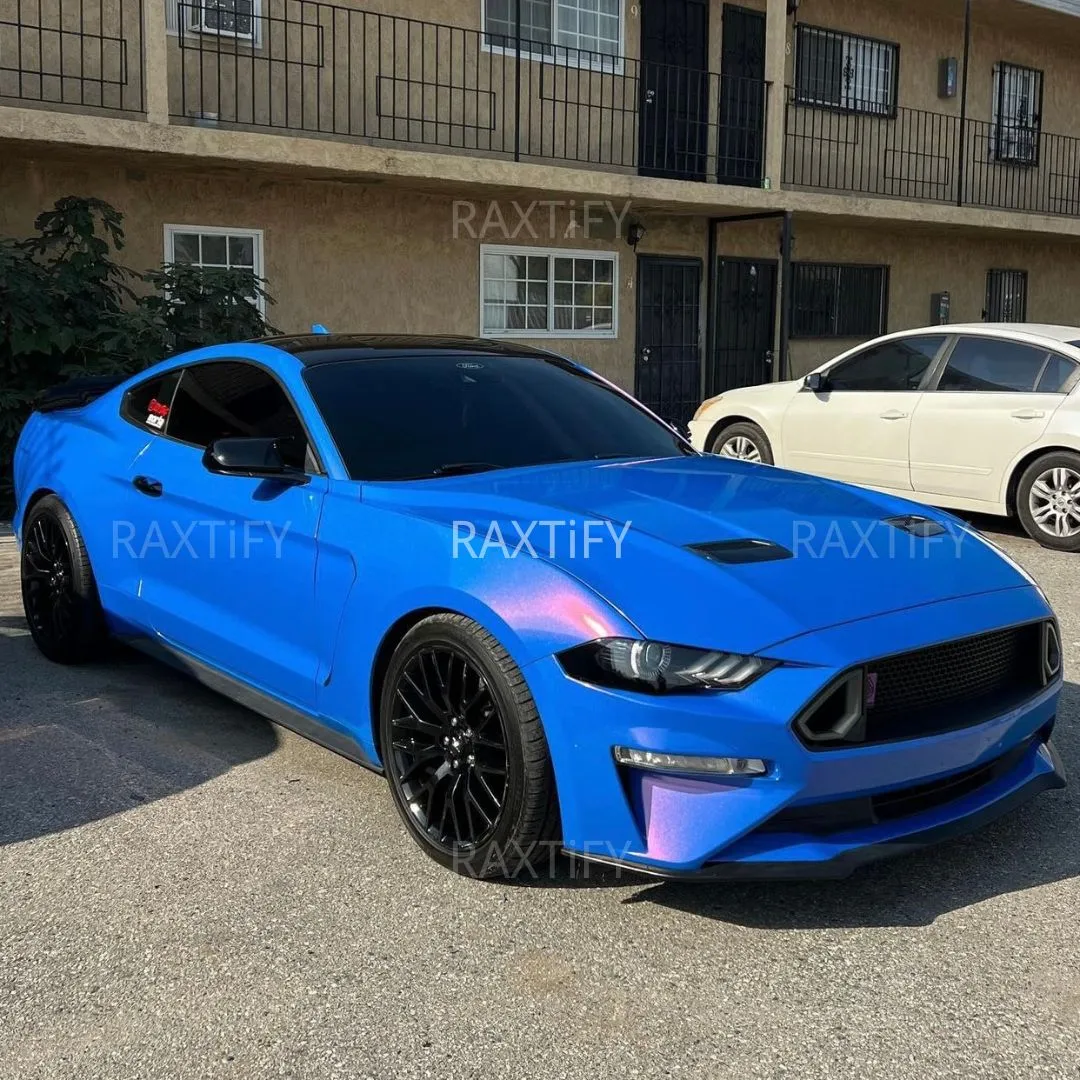 Color Shift Glitter Blue Red Vinyl Wrap