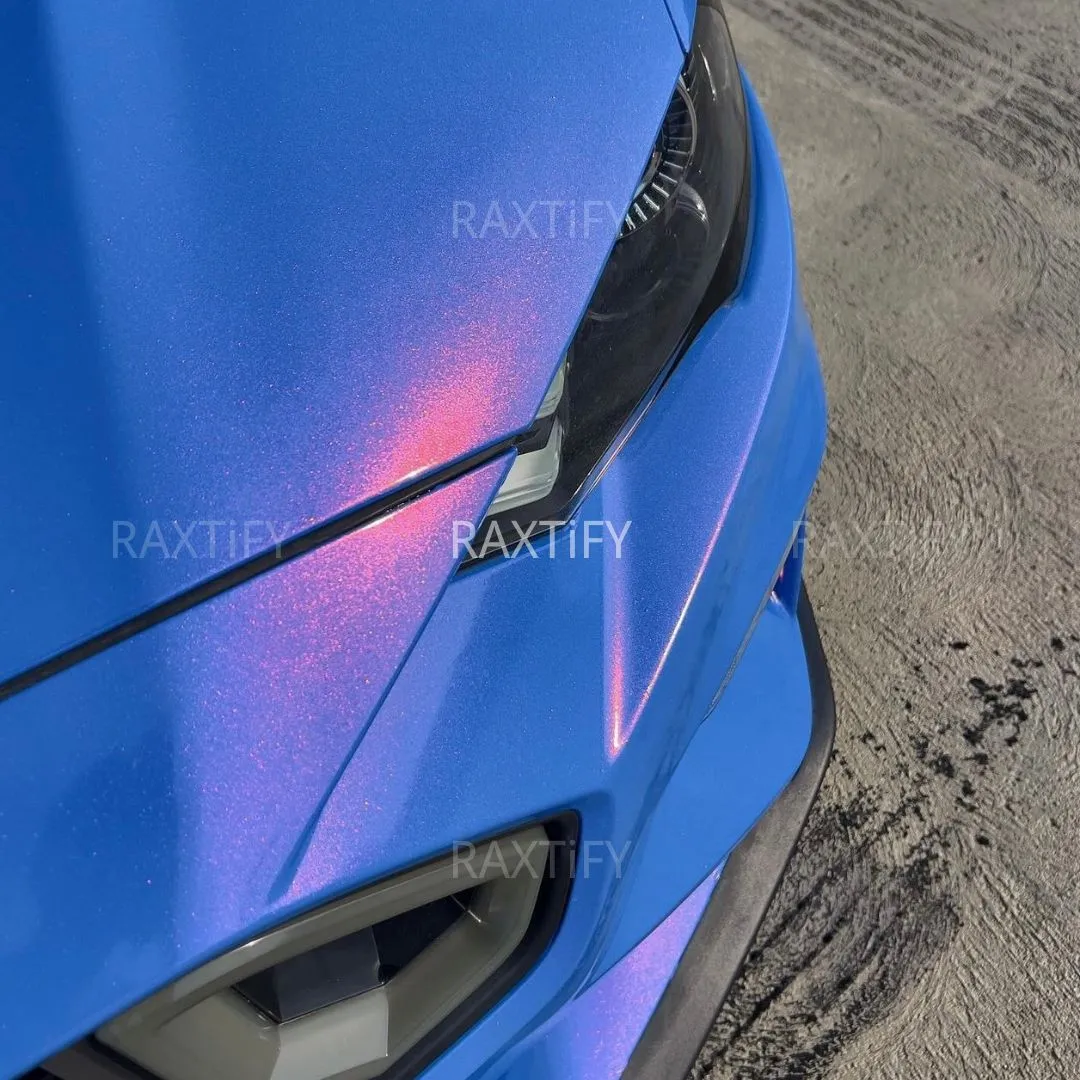 Color Shift Glitter Blue Red Vinyl Wrap