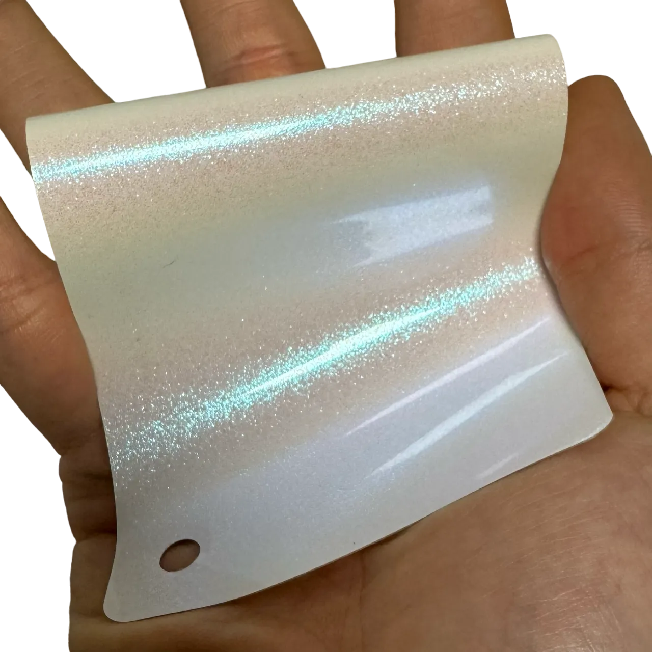 Color Shift Glitter White Blue Vinyl Wrap