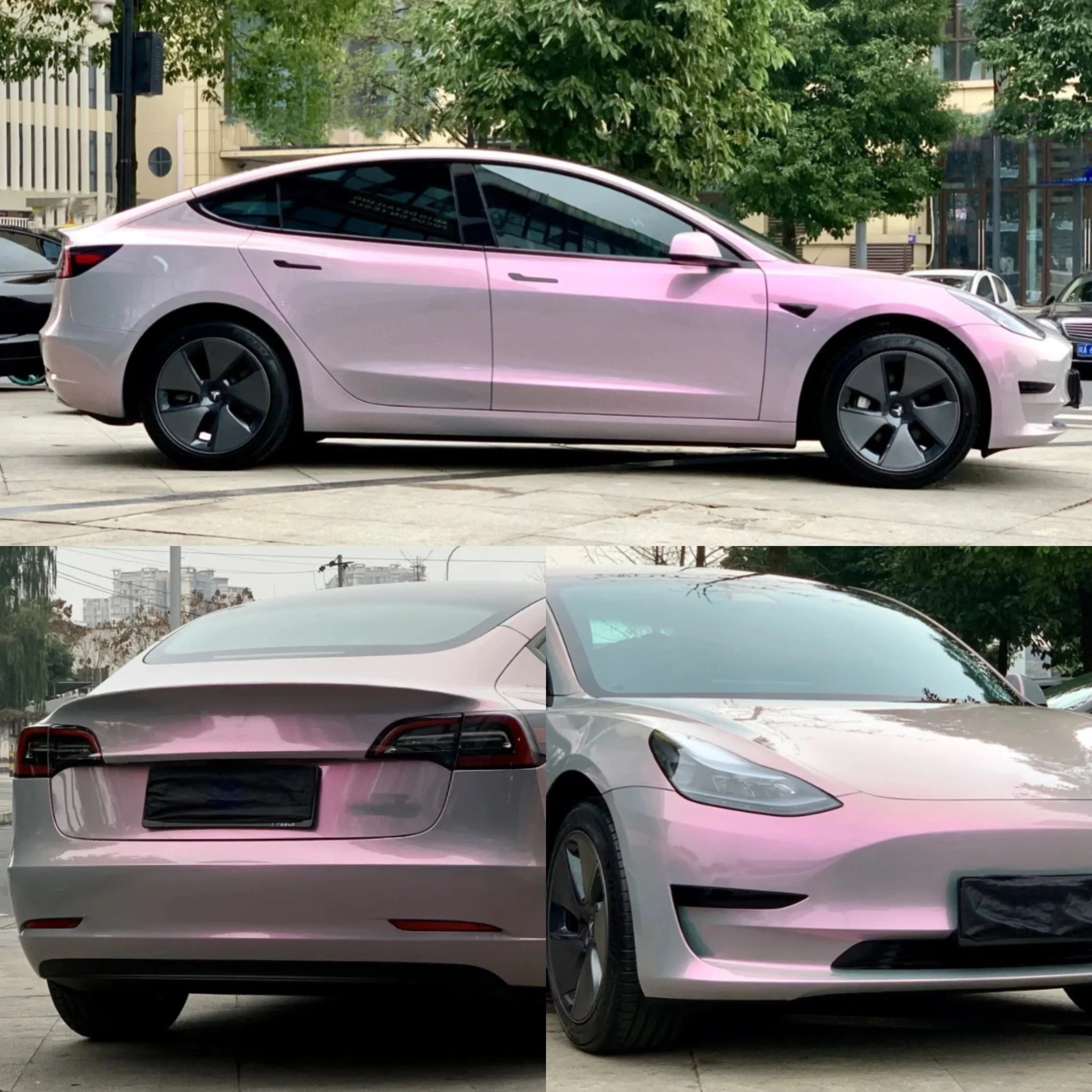 Color Shift Gray Pink Vinyl Wrap