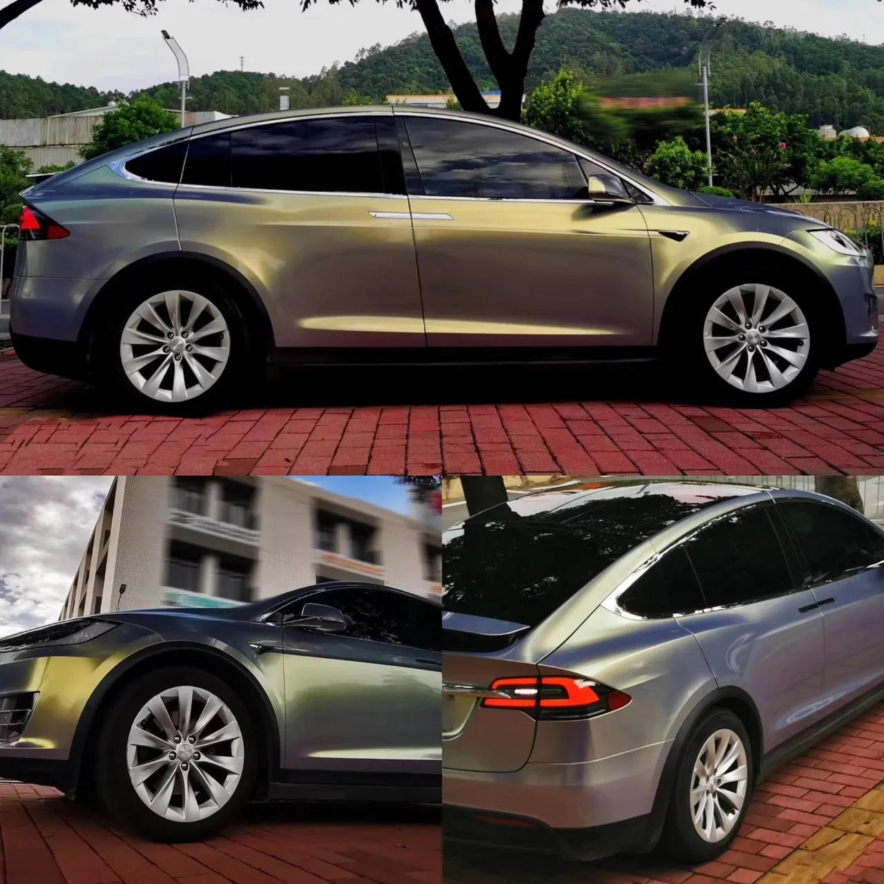 Color Shift Metallic Gray Gold Vinyl Wrap