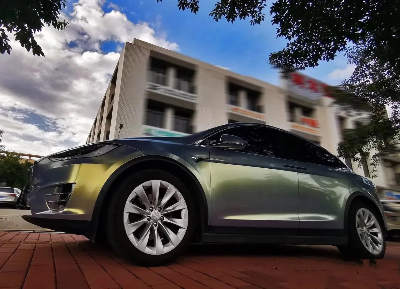 Color Shift Metallic Gray Gold Vinyl Wrap