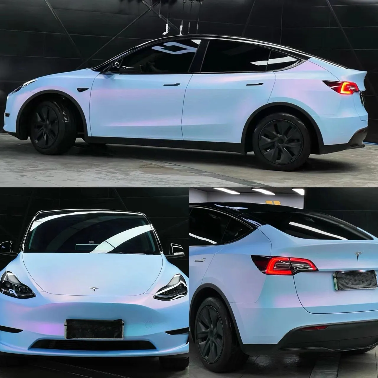 Color Shift Satin Chameleon Blue Vinyl Wrap