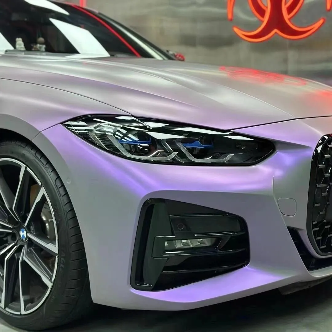 Color Shift Satin Gray Purple Vinyl Wrap