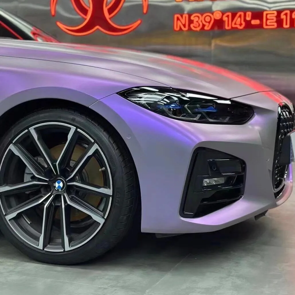 Color Shift Satin Gray Purple Vinyl Wrap
