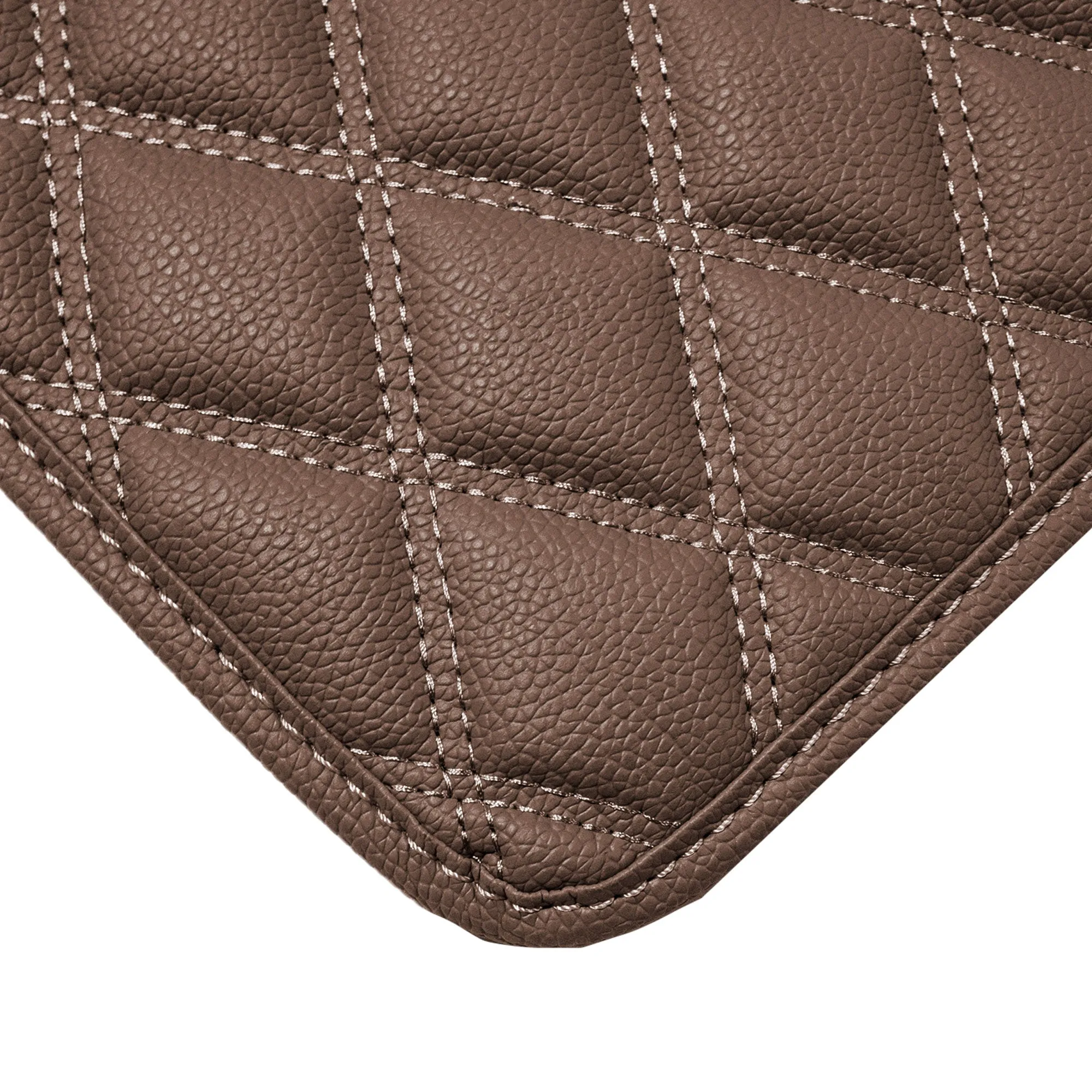 Deluxe Heavy-Duty Diamond Pattern Multi-Purpose Non-Slip Faux Leather Cargo Liner Brown, 32