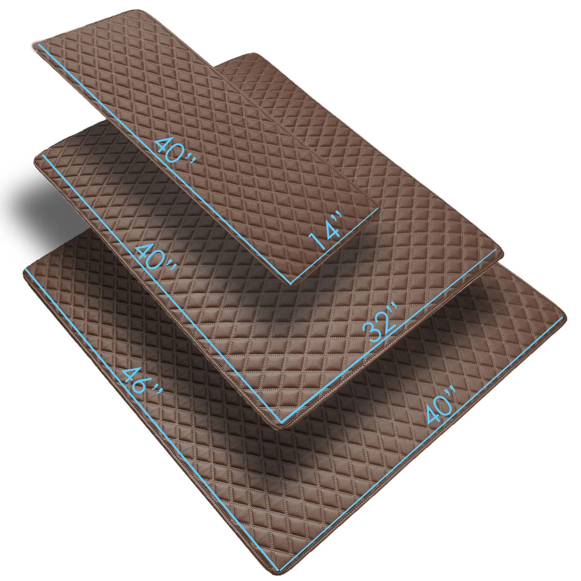 Deluxe Heavy-Duty Diamond Pattern Multi-Purpose Non-Slip Faux Leather Cargo Liner Brown, 32