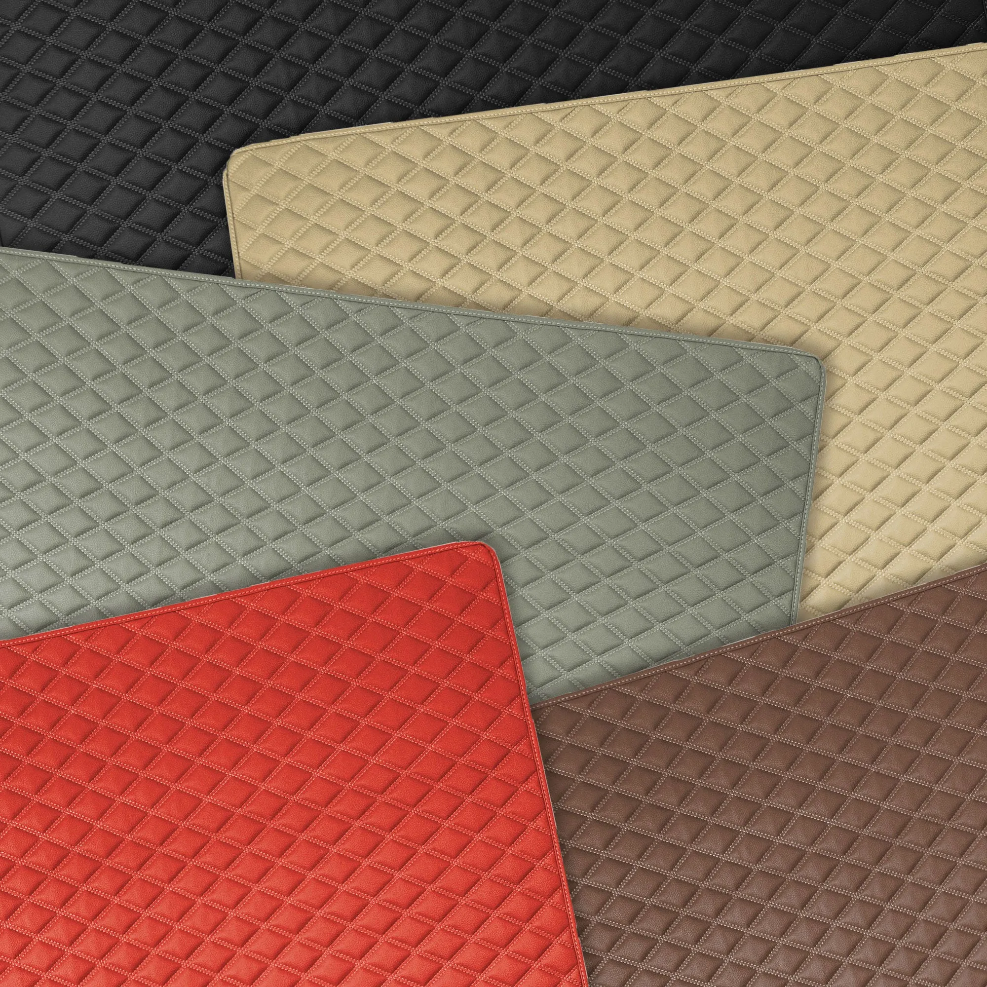 Deluxe Heavy-Duty Diamond Pattern Multi-Purpose Non-Slip Faux Leather Cargo Liner Brown, 32