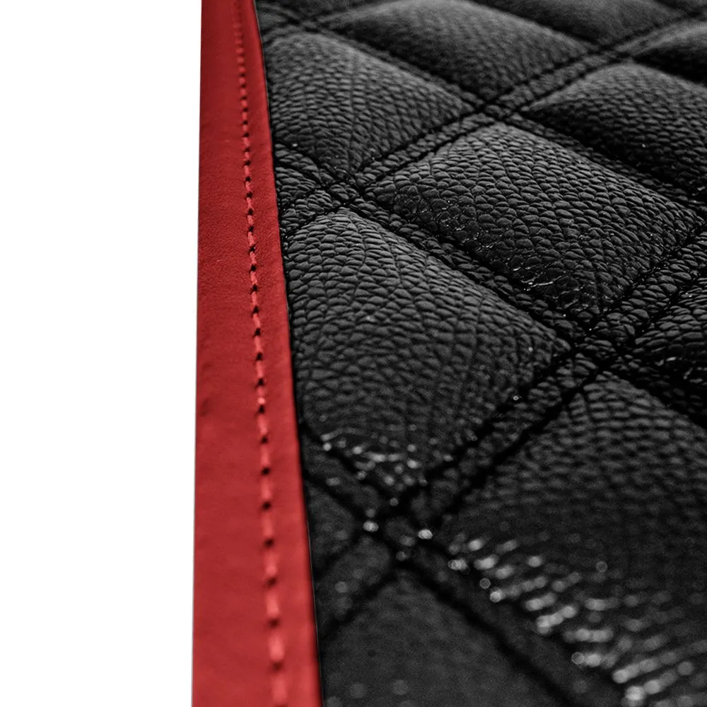 Deluxe Non-Slip Faux Leather Floor Mats - Full Set Burgundy