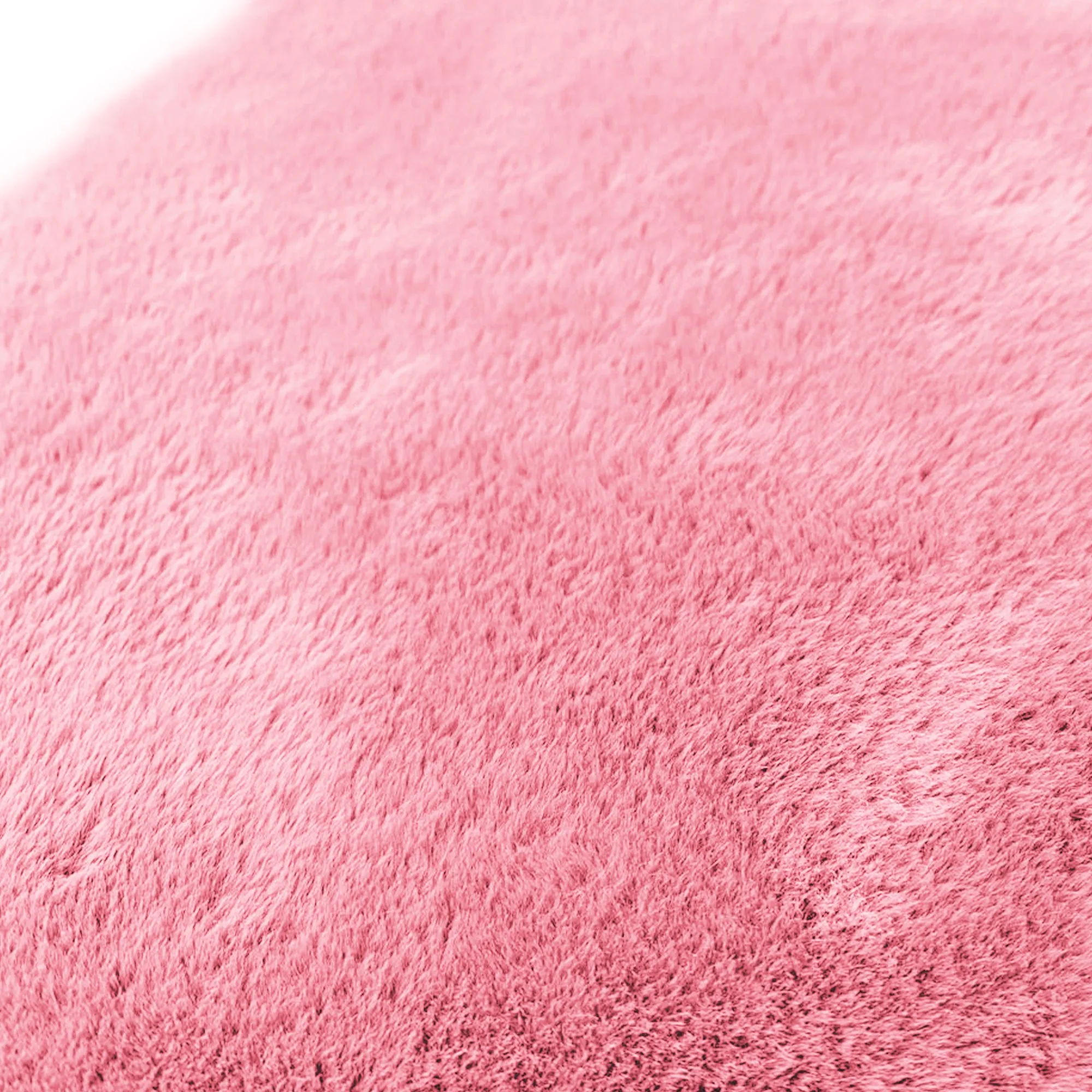 Doe16 Faux Rabbit Fur Non-Slip Floor Mats - Full Set Pink