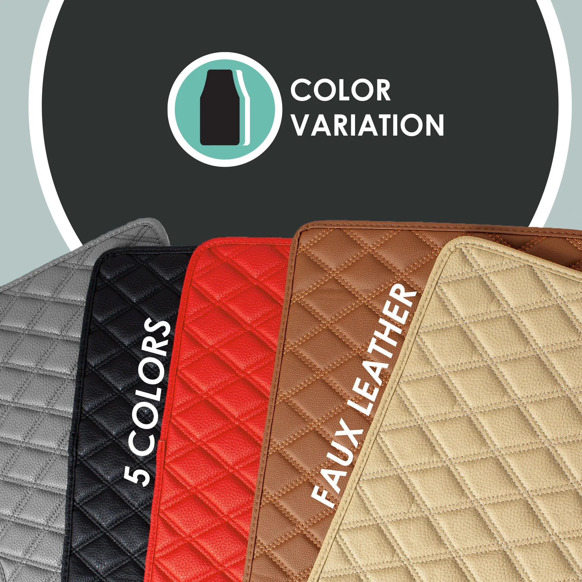 Faux Leather Custom-Fit Floor Mats for 2019-2022 Toyota Rav4- Beige