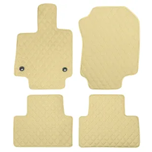Faux Leather Custom-Fit Floor Mats for 2019-2022 Toyota Rav4- Beige