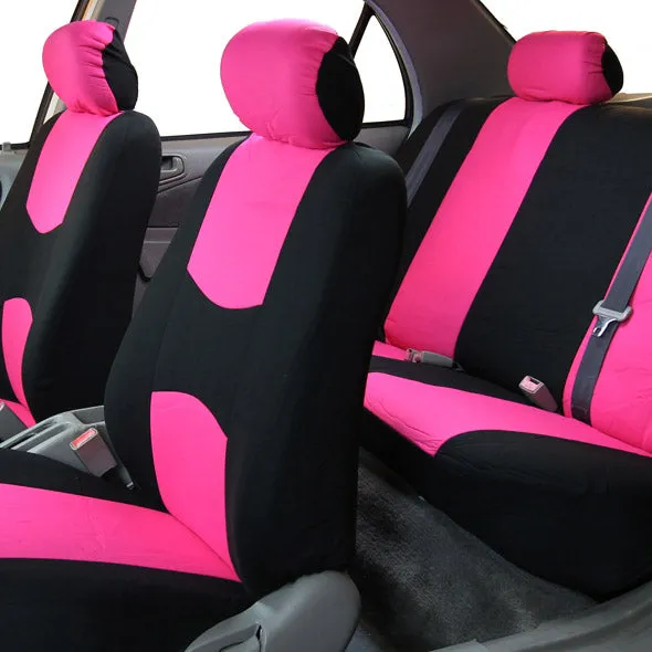 Flat Cloth Seat Covers - Full Set Pink