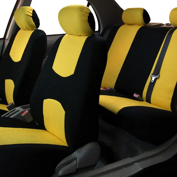 Flat Cloth Seat Covers - Full Set Yellow