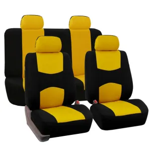 Flat Cloth Seat Covers - Full Set Yellow