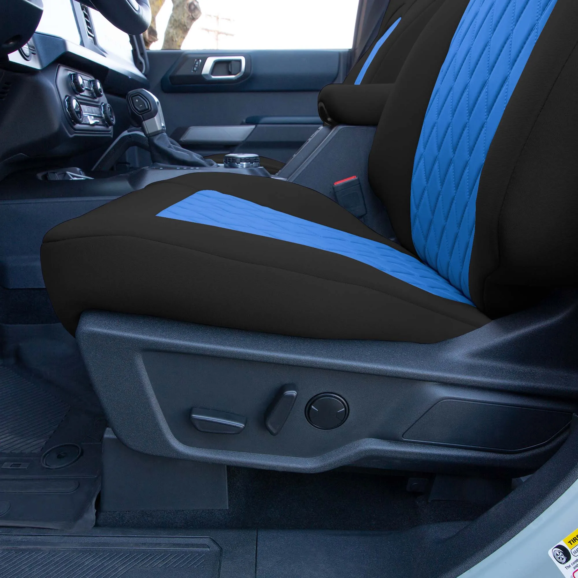 Ford Bronco Full Size SUV 2021-2024 - Front Set Seat Covers  -  Blue Ultraflex Neoprene