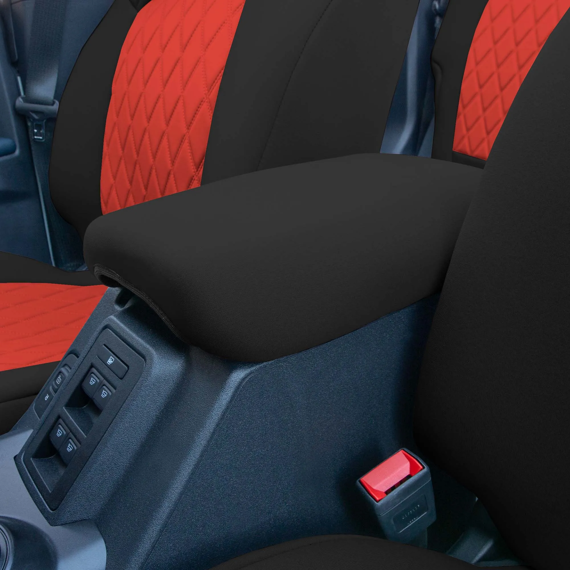 Ford Bronco Full Size SUV 2021-2024 - Front Set Seat Covers  -  Red Ultraflex Neoprene