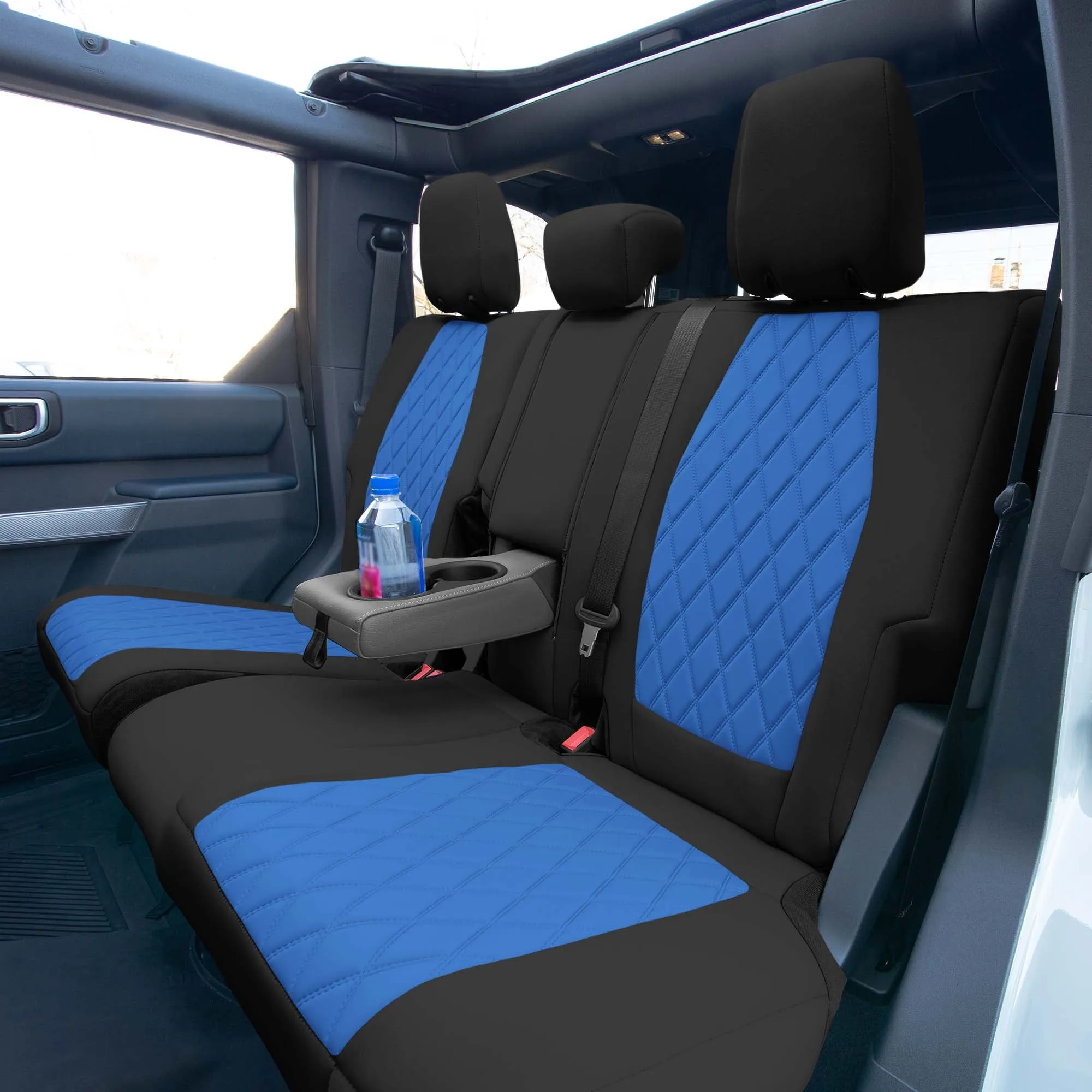 Ford Bronco Full Size SUV 2021-2024 - Rear Set Seat Covers  - Blue Ultraflex Neoprene