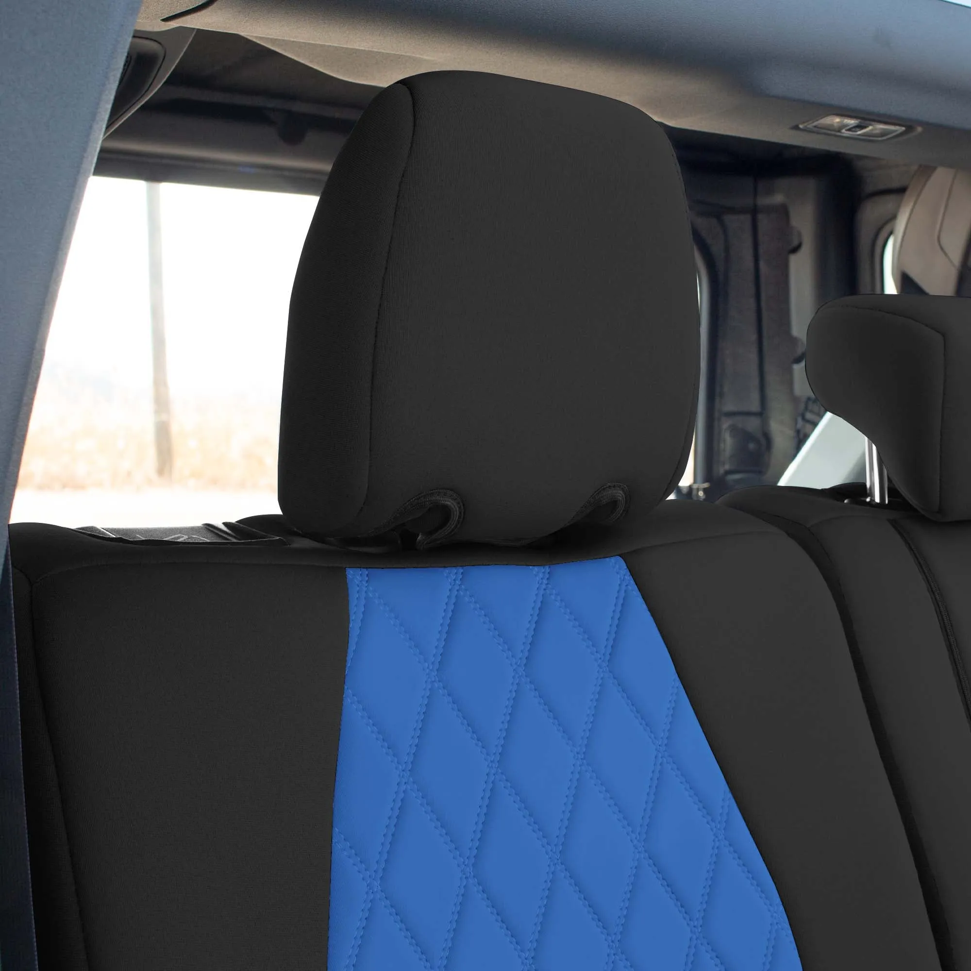 Ford Bronco Full Size SUV 2021-2024 - Rear Set Seat Covers  - Blue Ultraflex Neoprene