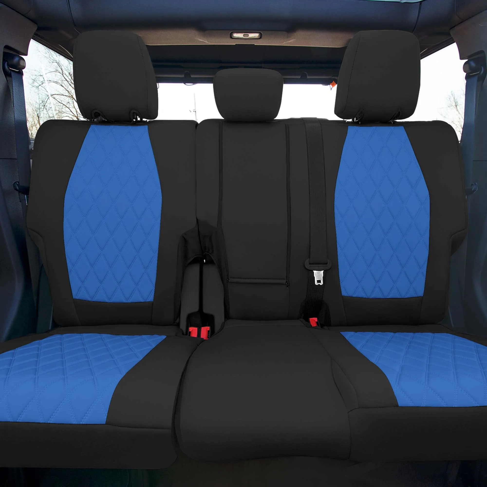 Ford Bronco Full Size SUV 2021-2024 - Rear Set Seat Covers  - Blue Ultraflex Neoprene