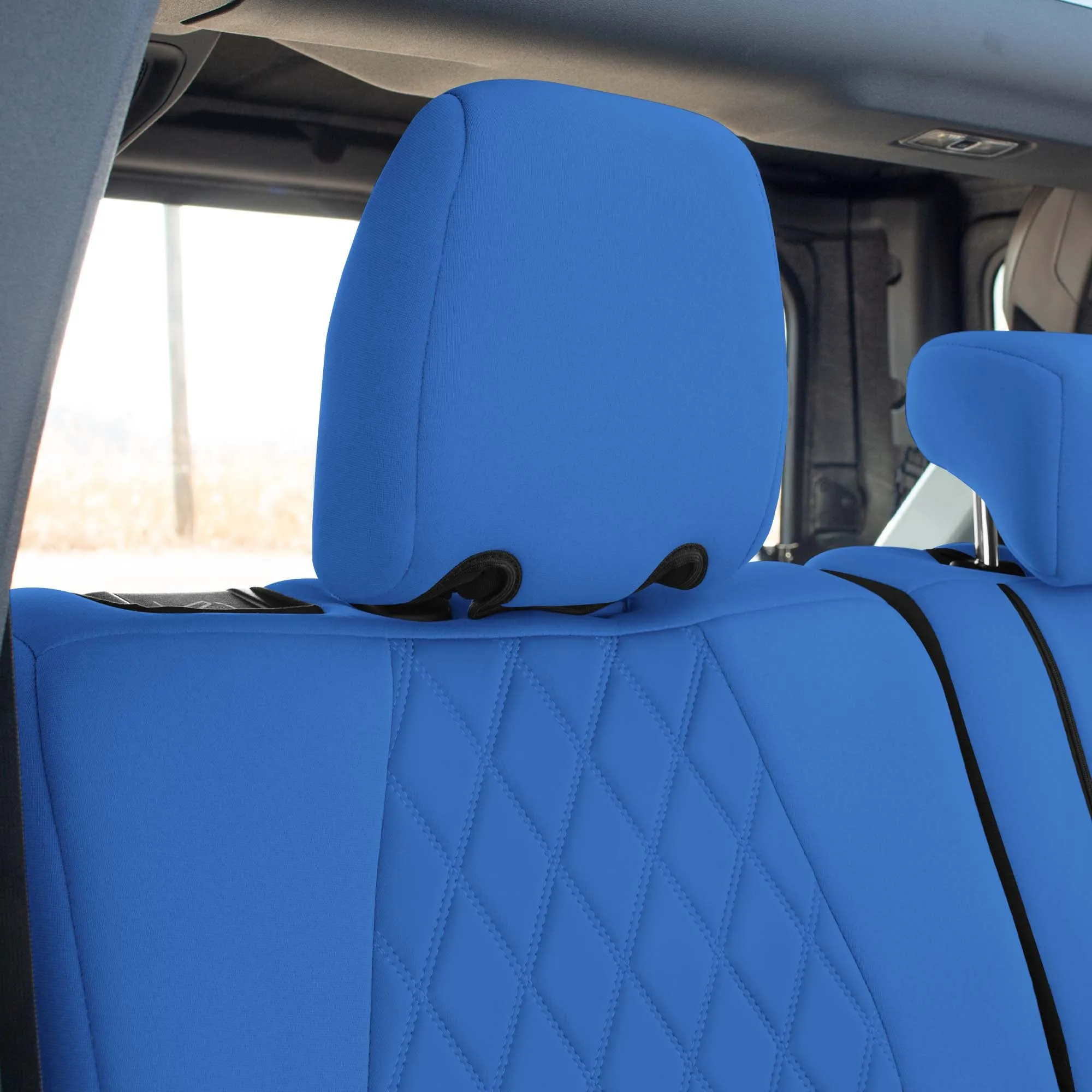 Ford Bronco Full Size SUV 2021-2024 - Rear Set Seat Covers  - Solid Blue Ultraflex Neoprene