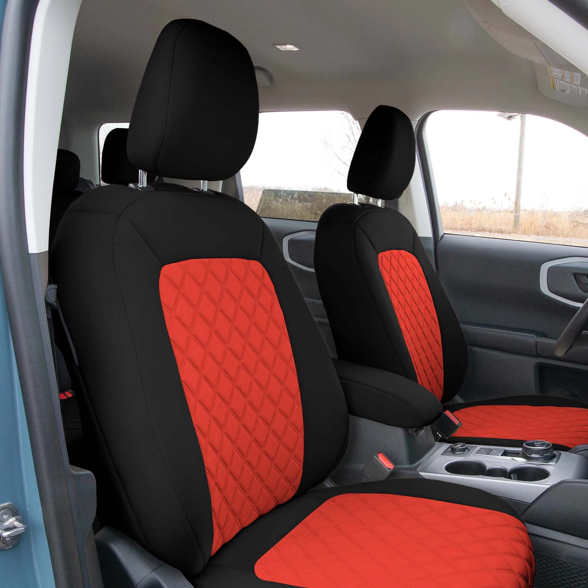 Ford Bronco Sport 2021-2024 - Front Set Seat Covers  -  Red Ultraflex Neoprene