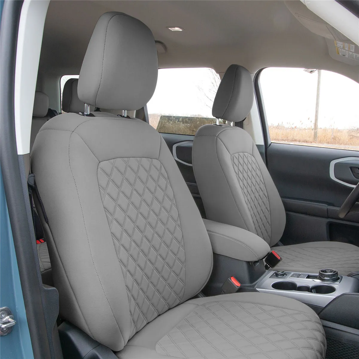 Ford Bronco Sport 2021-2024 - Full Set Seat Covers  - Solid Gray Ultraflex Neoprene
