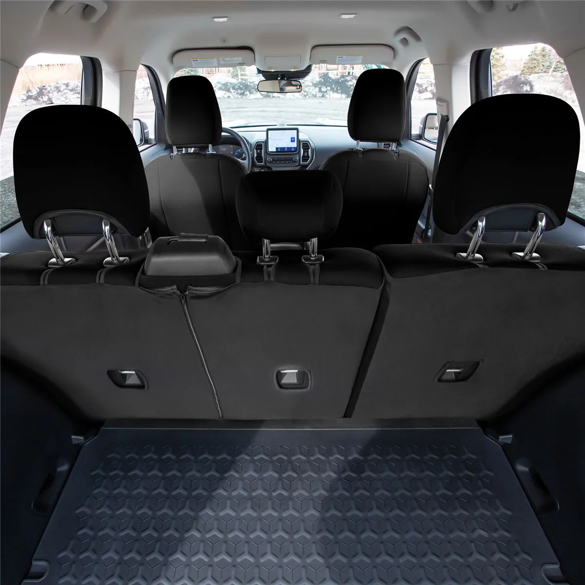 Ford Bronco Sport 2021-2024 - Rear Set Seat Covers  -  Black Ultraflex Neoprene