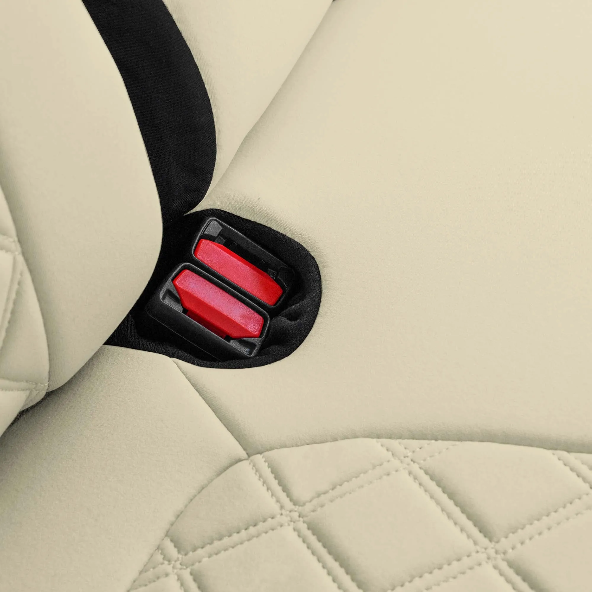 Ford Bronco Sport 2021-2024 - Rear Set Seat Covers  -  Solid Beige Ultraflex Neoprene