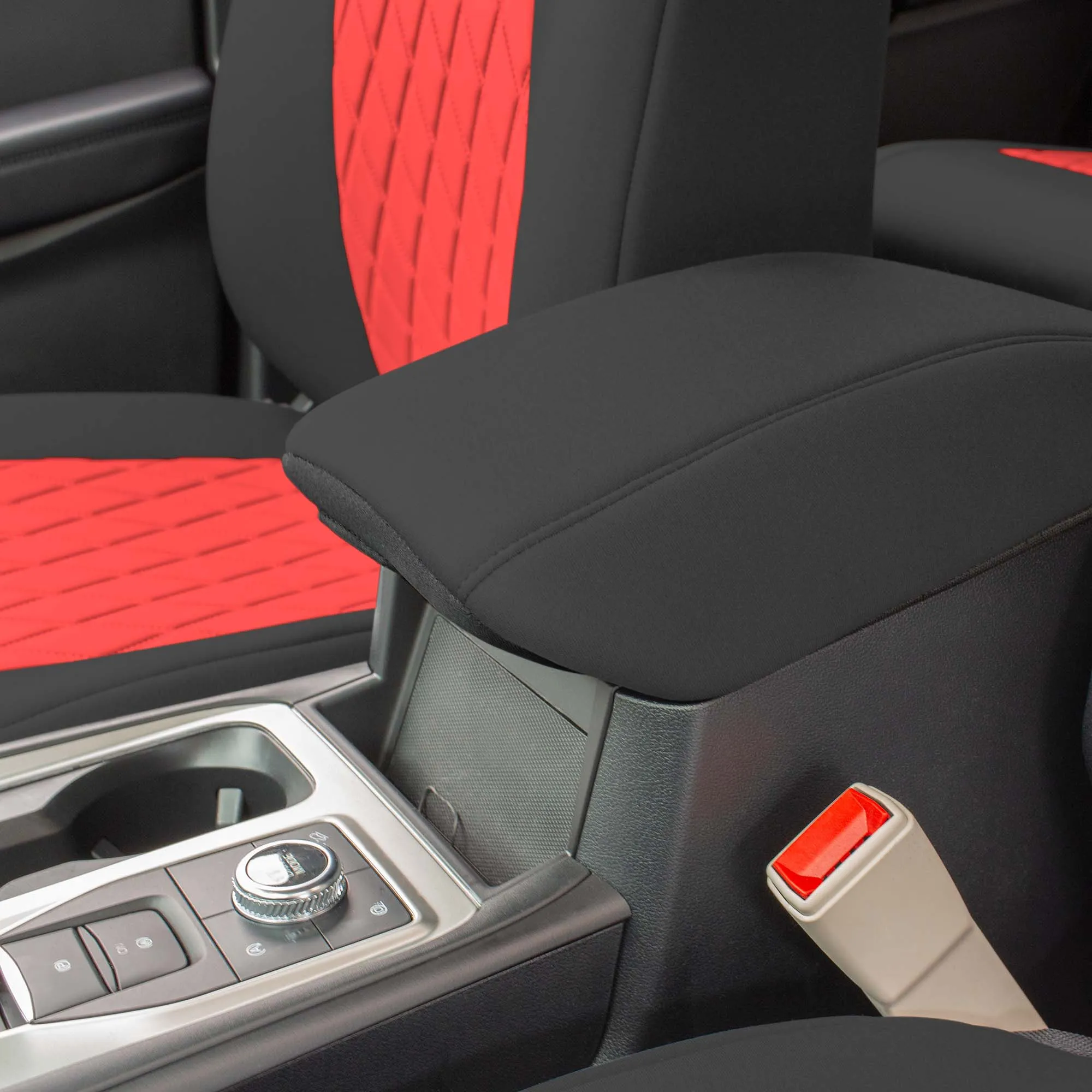 Ford Explorer Base 2020-2024  - Front Set Seat Covers  -  Red Ultraflex Neoprene