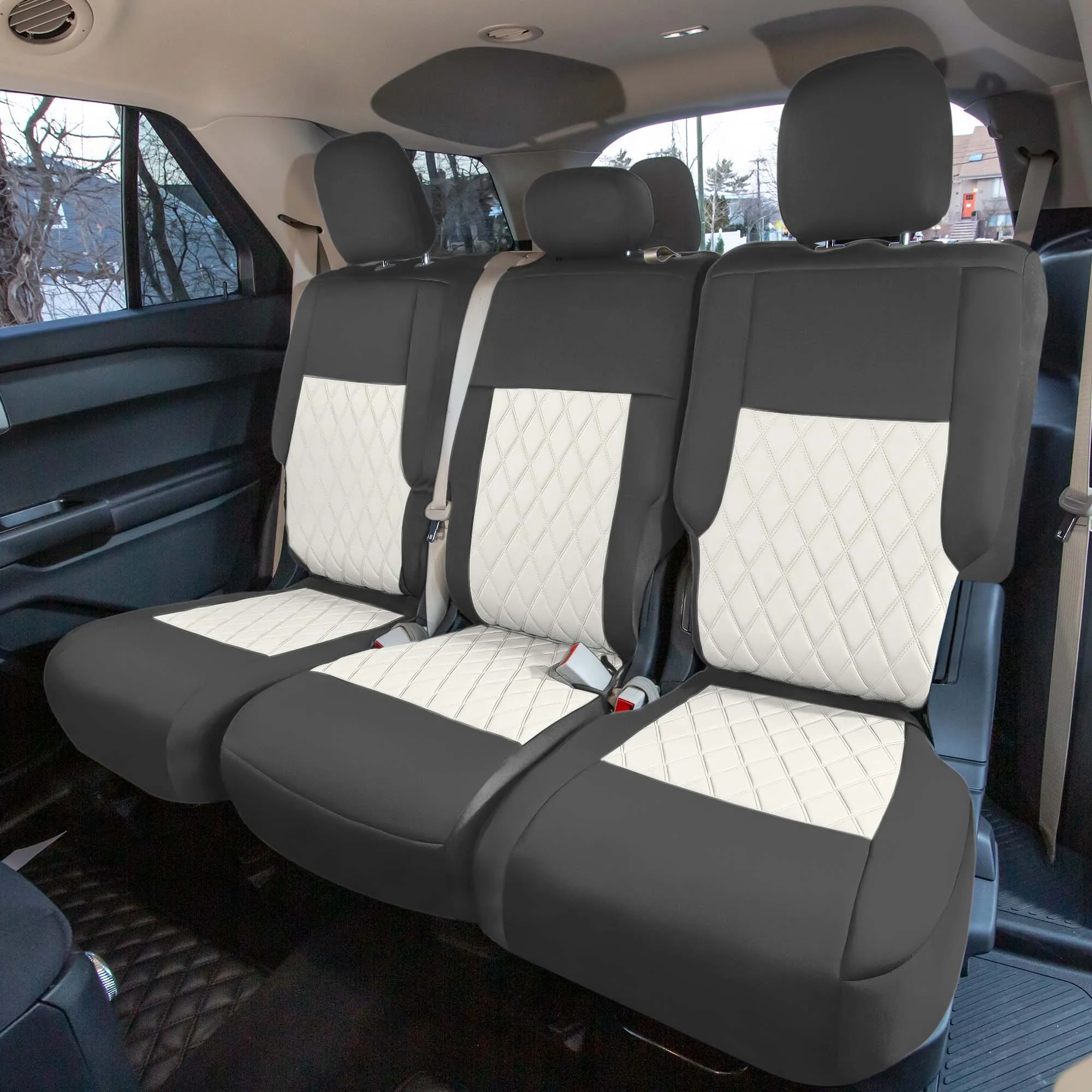 Ford Explorer Base 2020-2024  - Full Set Seat Covers  -  Beige Ultraflex Neoprene