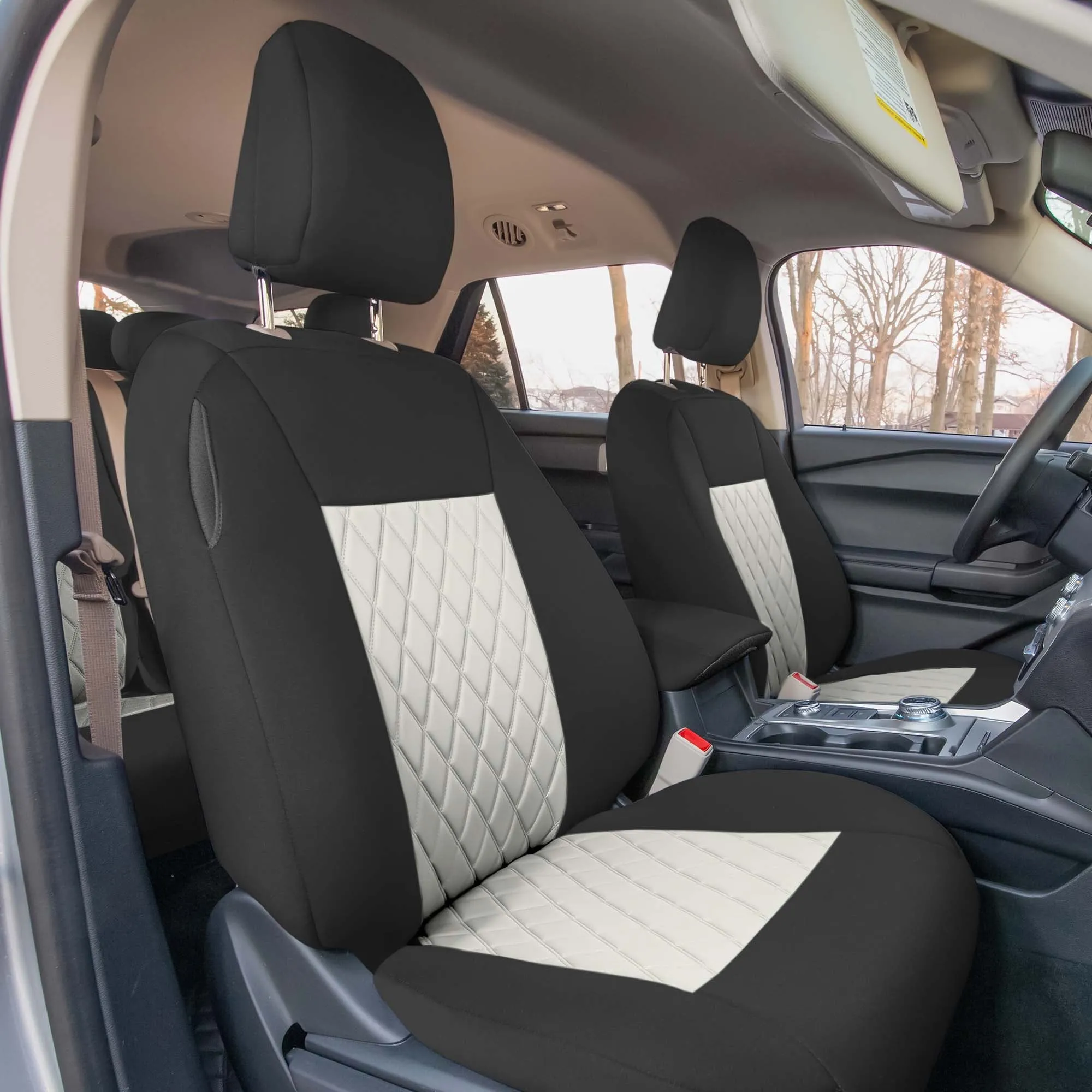 Ford Explorer Base 2020-2024  - Full Set Seat Covers  -  Beige Ultraflex Neoprene