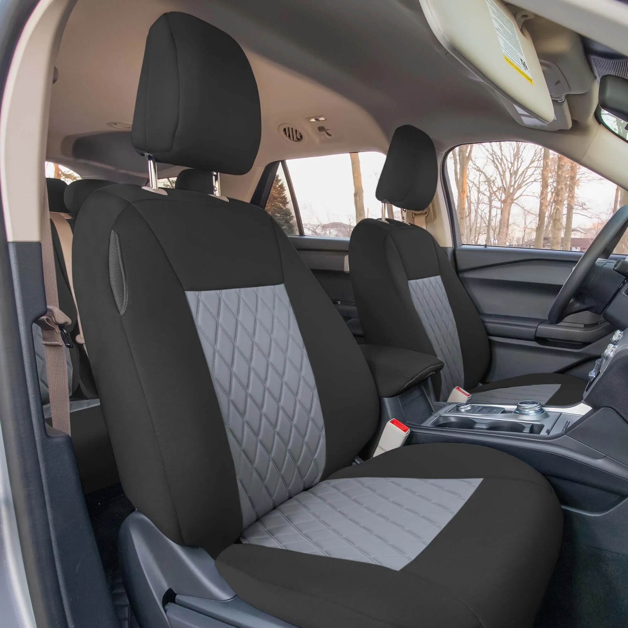 Ford Explorer Base 2020-2024  - Full Set Seat Covers  -  Gray Ultraflex Neoprene