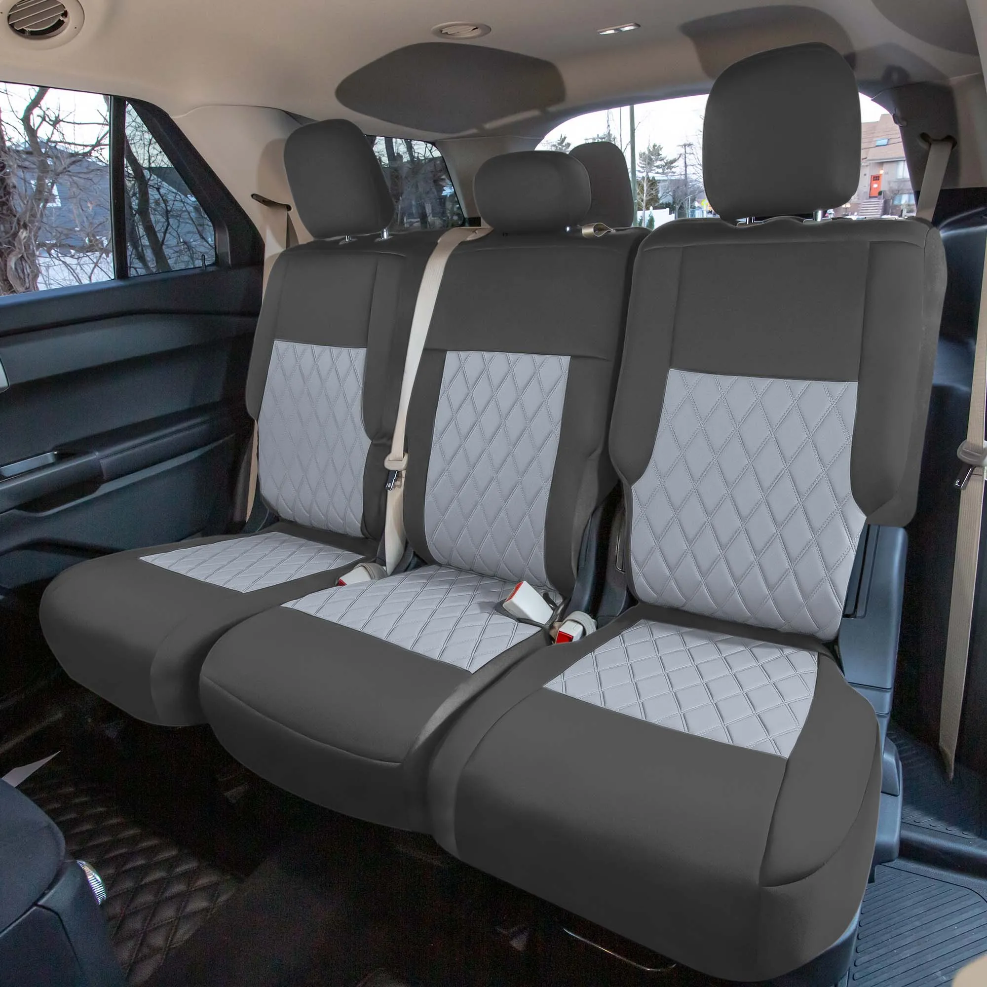 Ford Explorer Base 2020-2024  - Full Set Seat Covers  -  Gray Ultraflex Neoprene