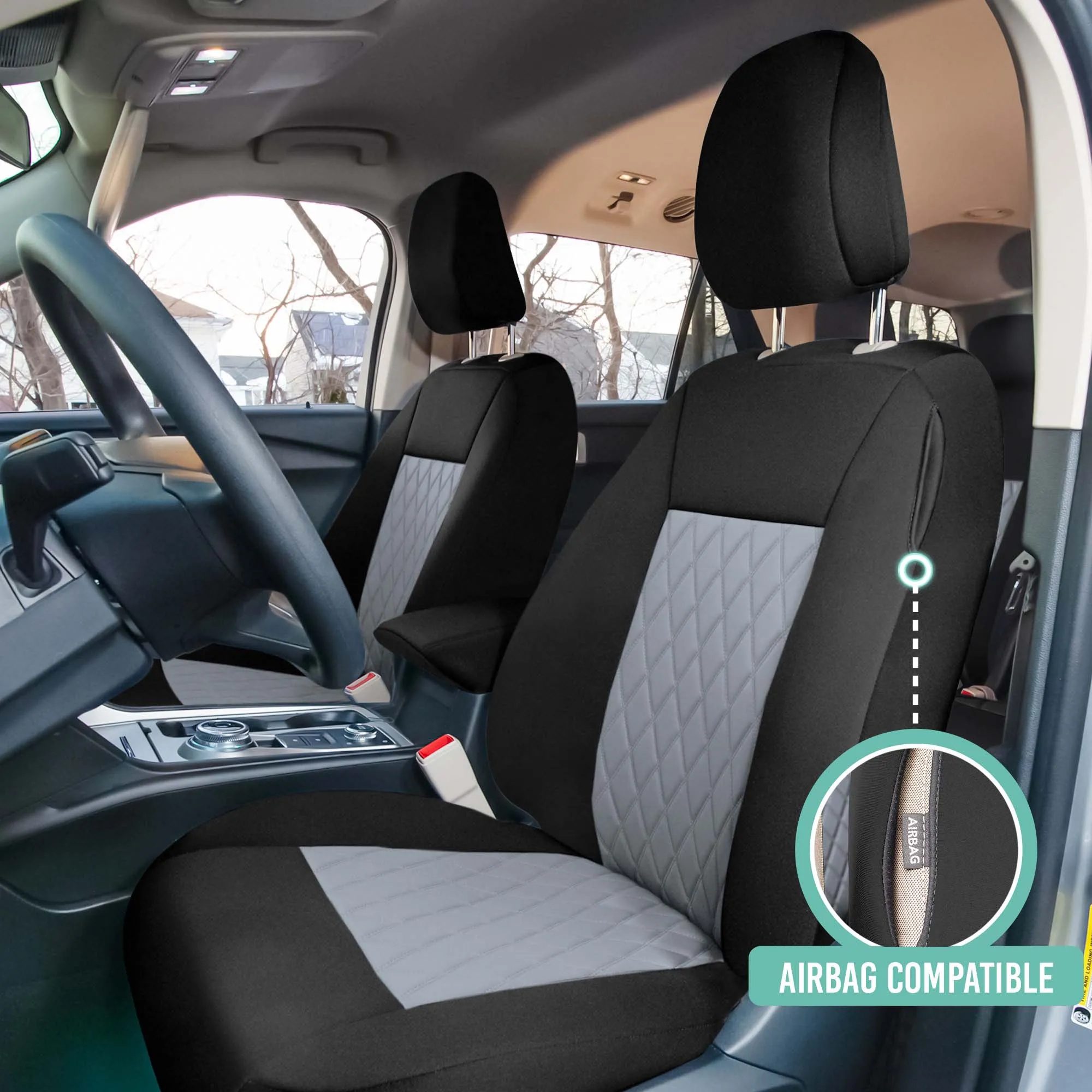 Ford Explorer Base 2020-2024  - Full Set Seat Covers  -  Gray Ultraflex Neoprene