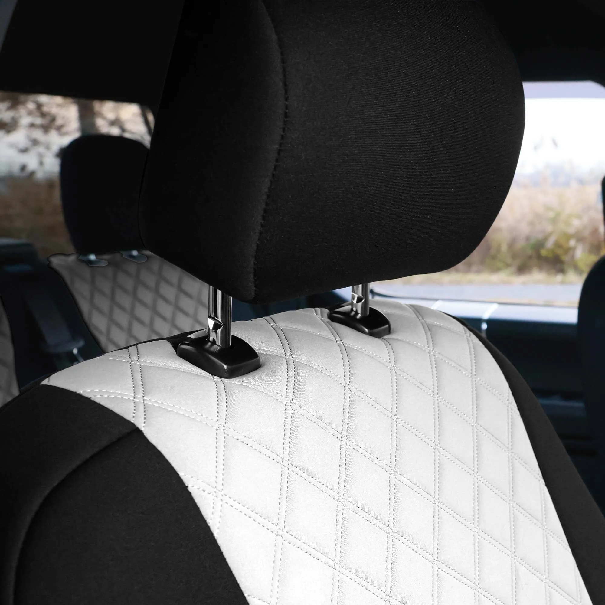 Ford F-150 2015-2024  - Ford F-250 F-350 F-450 2017-2022 - Front Set Seat Covers - Gray Ultraflex Neoprene