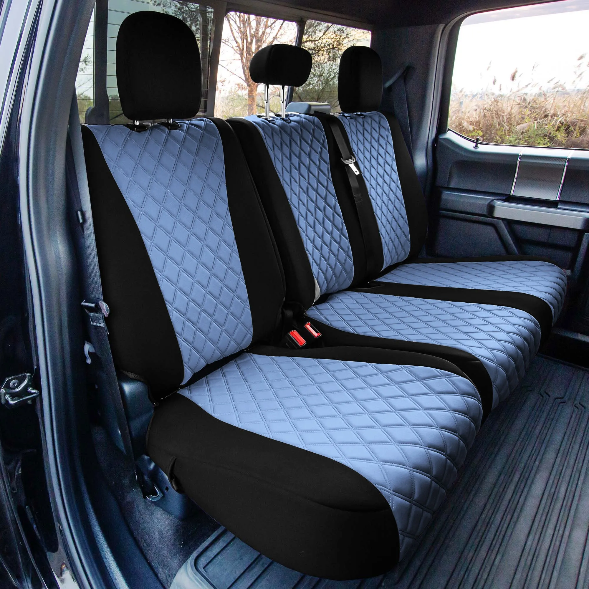 Ford F-150 2015-2024  - Ford F-250 F-350 F-450 2017-2022 - Full Set Seat Covers - Blue Ultraflex Neoprene