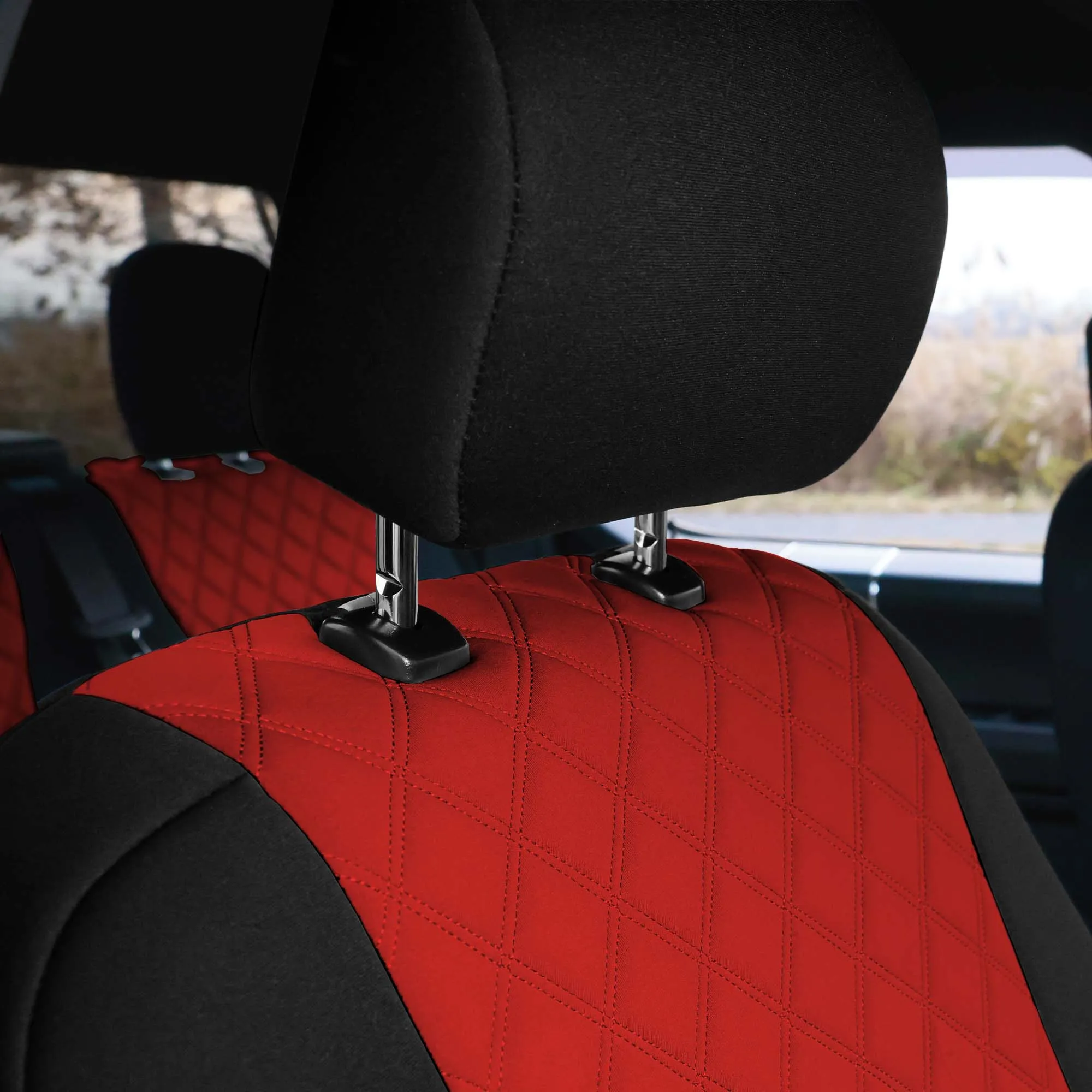Ford F-150 2015-2024  - Ford F-250 F-350 F-450 2017-2022 - Full Set Seat Covers - Red Ultraflex Neoprene