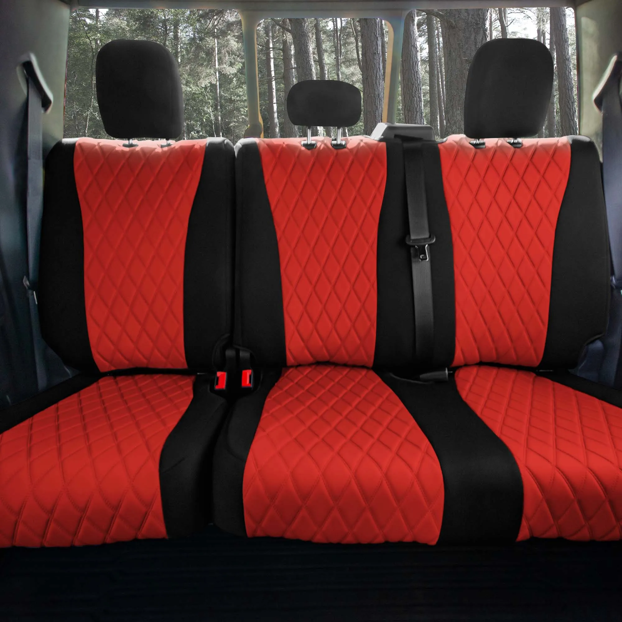 Ford F-150 2015-2024  - Ford F-250 F-350 F-450 2017-2022 - Full Set Seat Covers - Red Ultraflex Neoprene