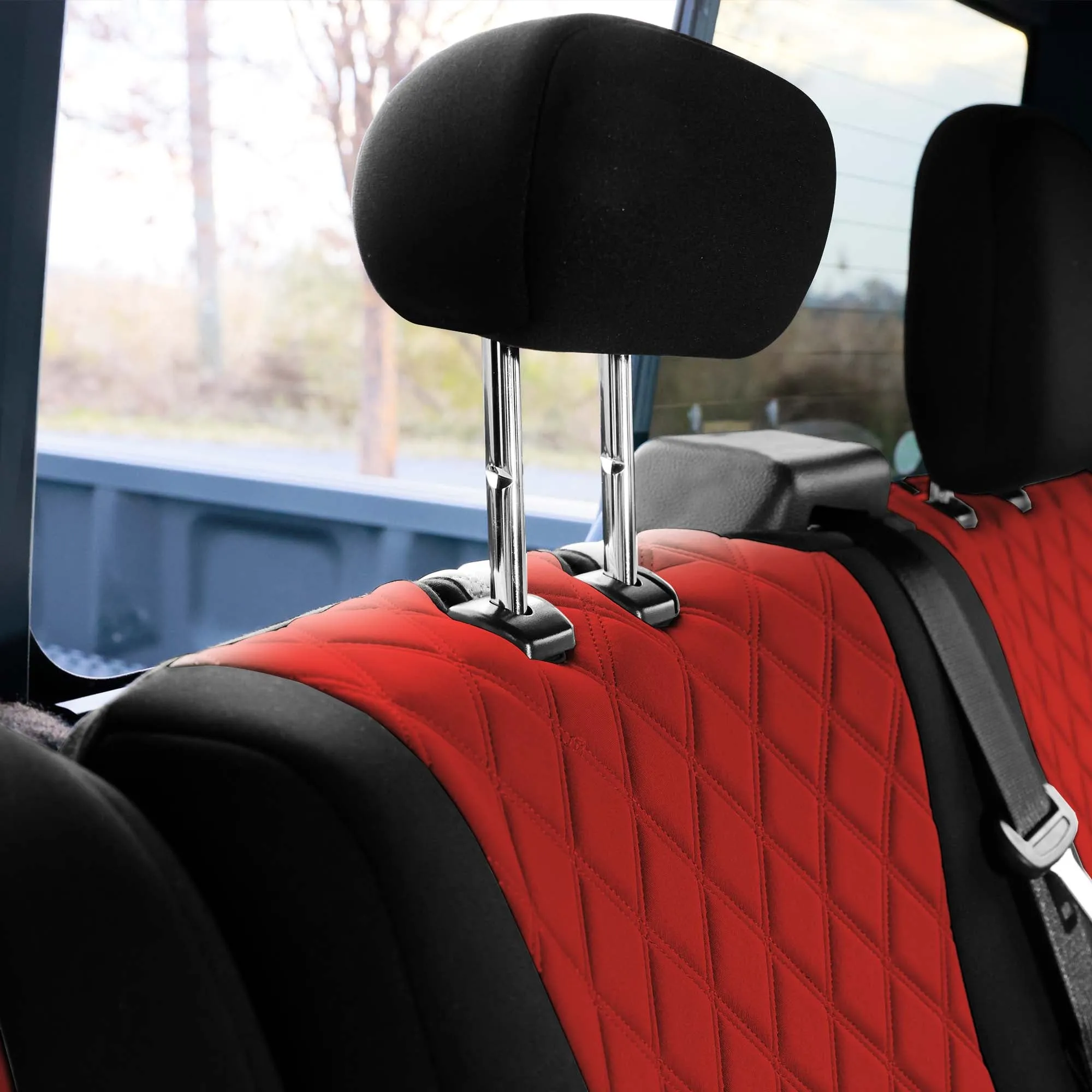 Ford F-150 2015-2024  - Ford F-250 F-350 F-450 2017-2022 - Full Set Seat Covers - Red Ultraflex Neoprene